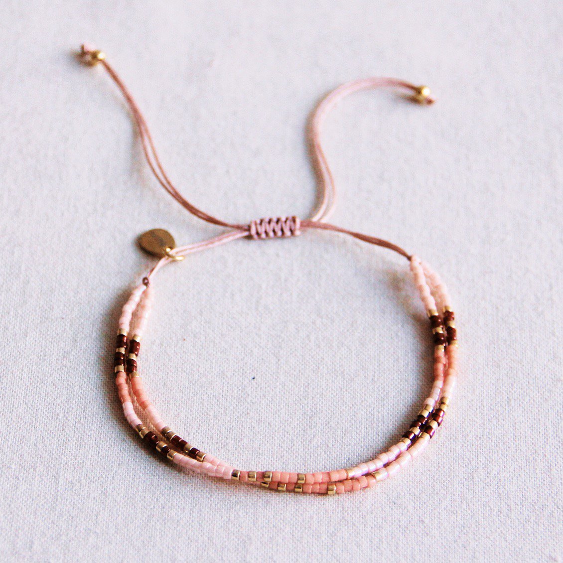 Dubbele miyuki armband | pink/nude/bordeaux