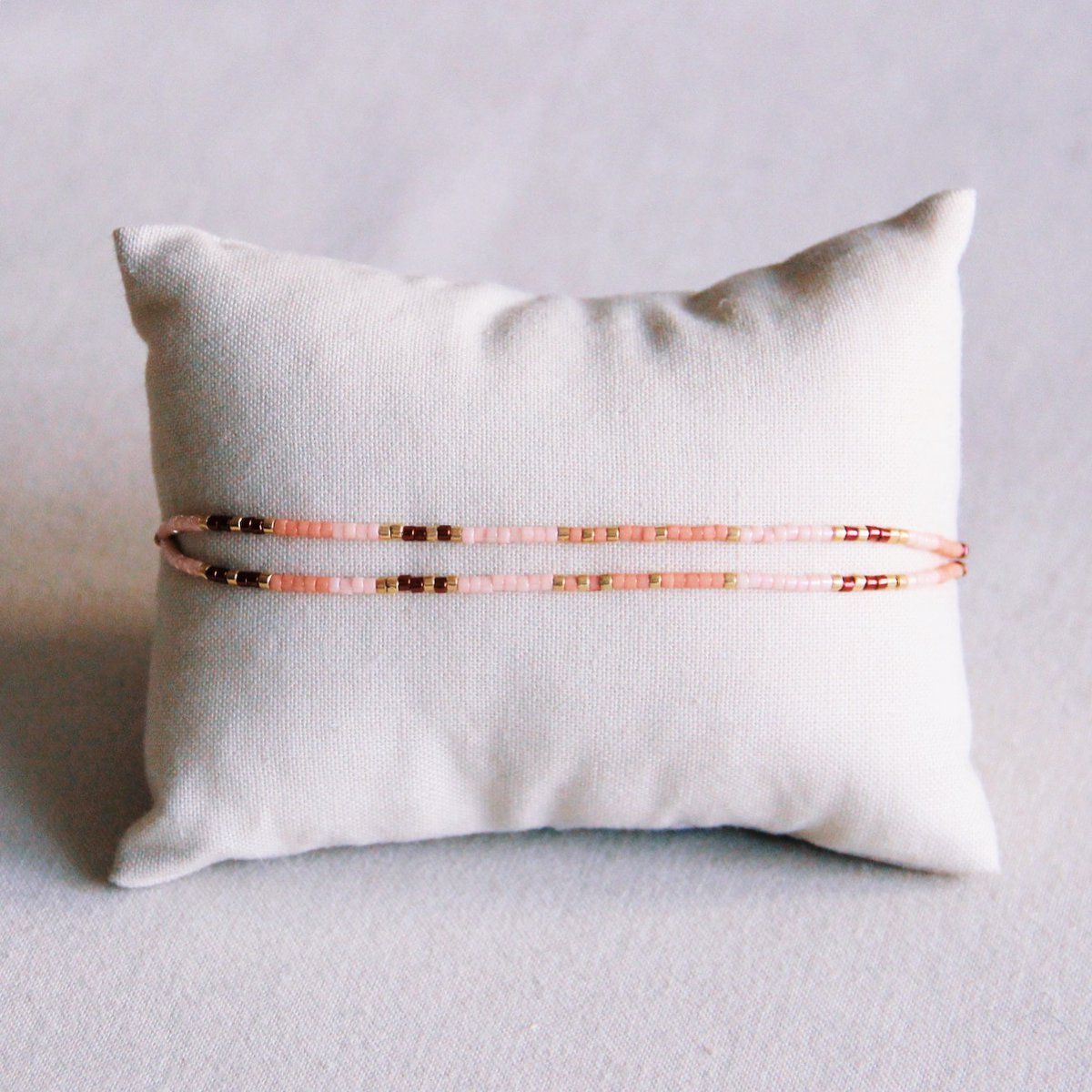 Dubbele miyuki armband | pink/nude/bordeaux