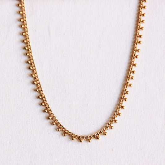 Edelstalen ketting met bolletjes | Goud