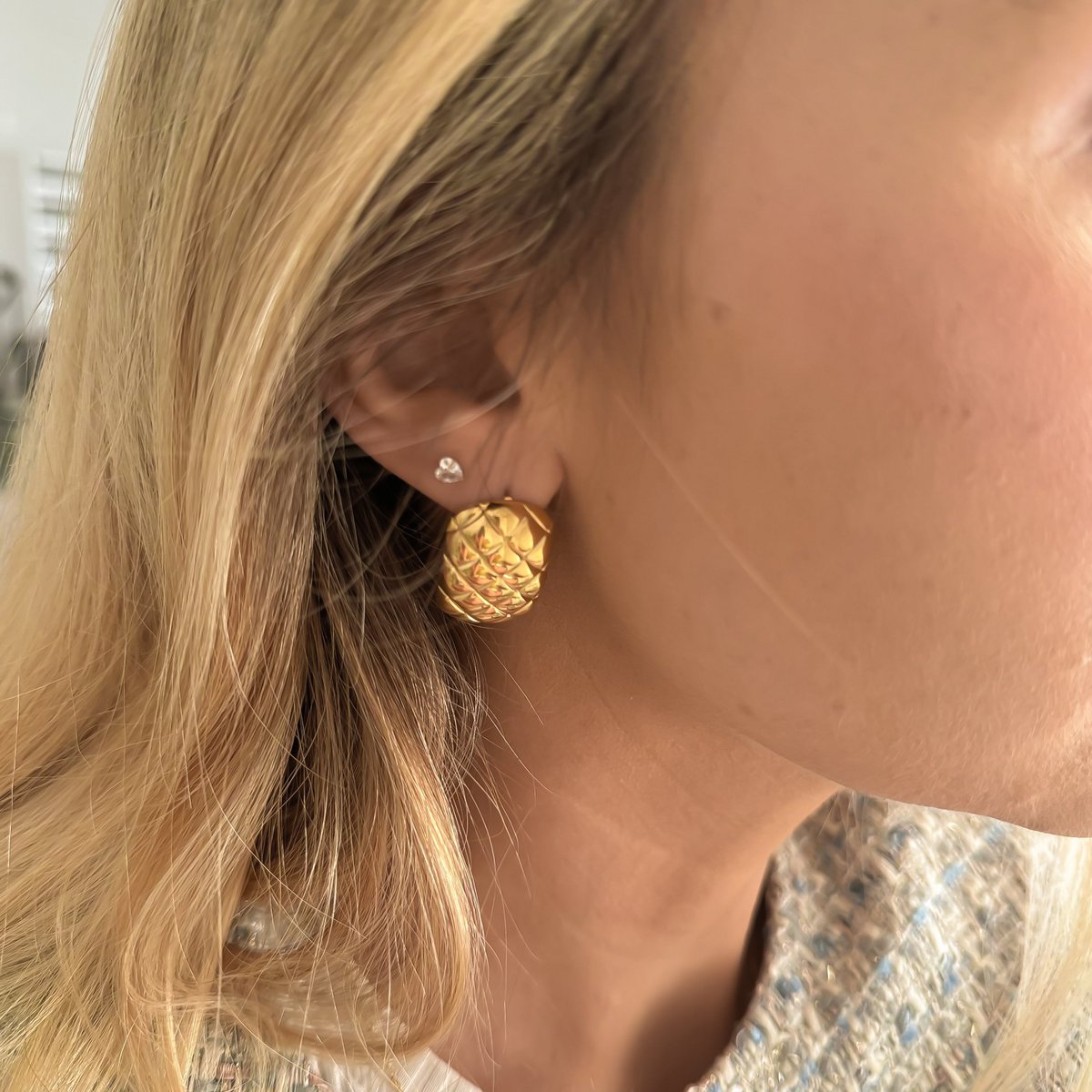 Pineapple oorbellen | Goud