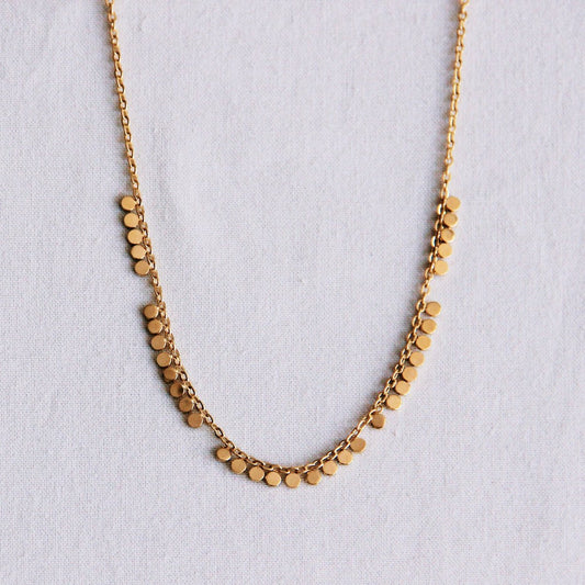 Edelstalen fijne muntketting | Goud